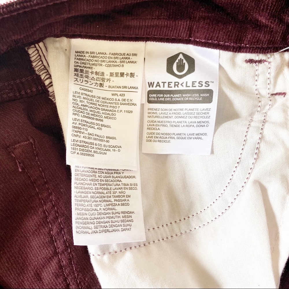 LEVI’S 725 High Rise Bootcut Corduroy Pants 30 NWT - Picture 7 of 11
